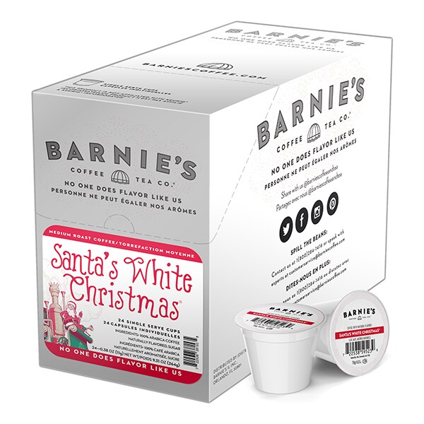 Barnies Coffee Santa's White Christmas, Single Serve Cup, PK96 PK SNBA328153 - main